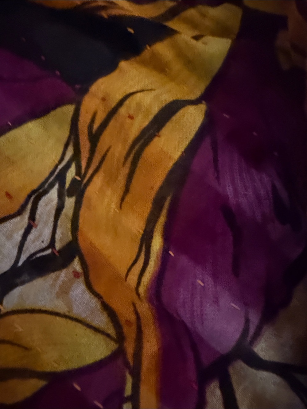 LAST ONE!!  Colorful Floral Kantha Patchwork Quilt Throw - Picture 4 of 10